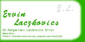 ervin laczkovics business card